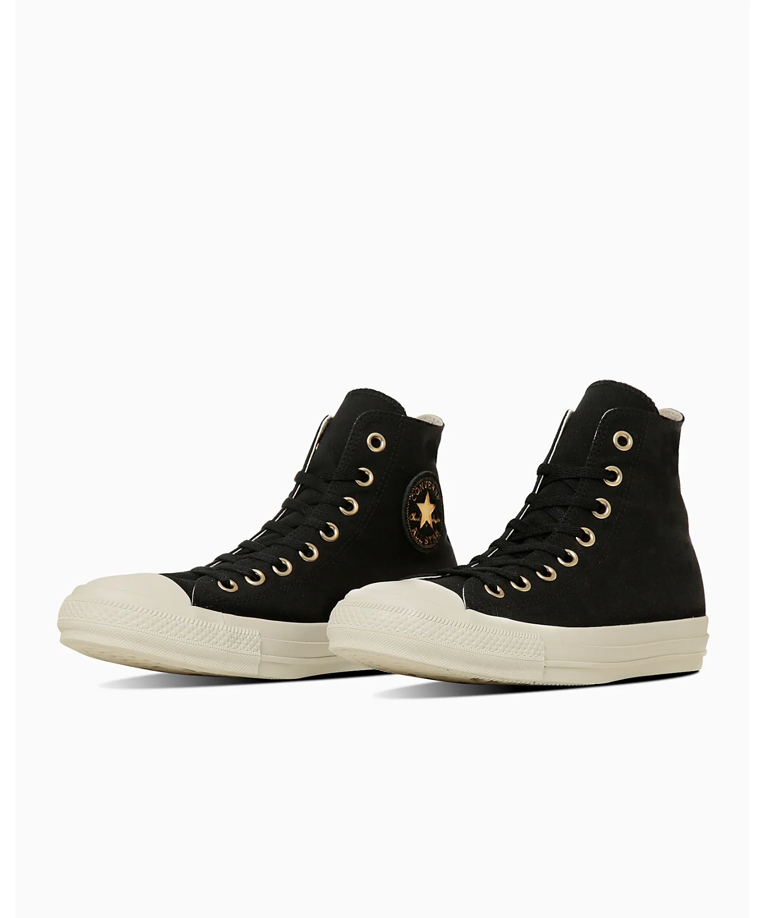 Кроссовки высокие с золотым логотипом Converse All Star GOLDLOGOPATCH HI черные — фото 2