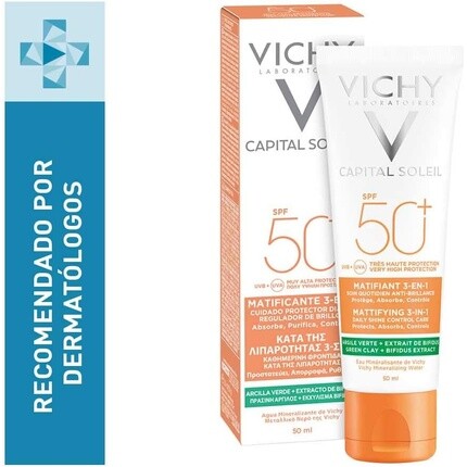 Capital Soleil Матирующее средство 3-в-1 Spf50+ 50 мл, Vichy — фото 2