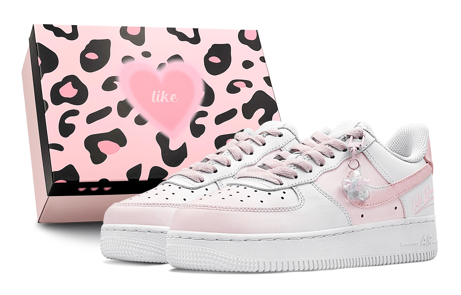 

Кроссовки Nike Air Force 1 Skateboard Shoes Women's Low-Top Pink/White, Розовый, Кроссовки Nike Air Force 1 Skateboard Shoes Women's Low-Top Pink/White