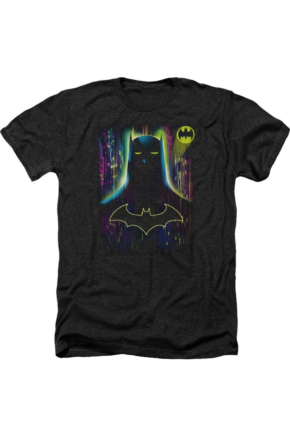 

Футболка / футболка Batman Knight Lights для взрослых Heather Gildan, черный