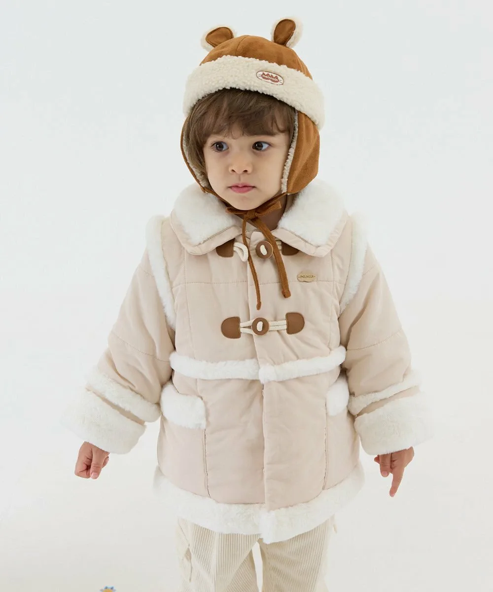 Пальто с подкладкой из искусственного меха Moimoln, Beige — фото 4