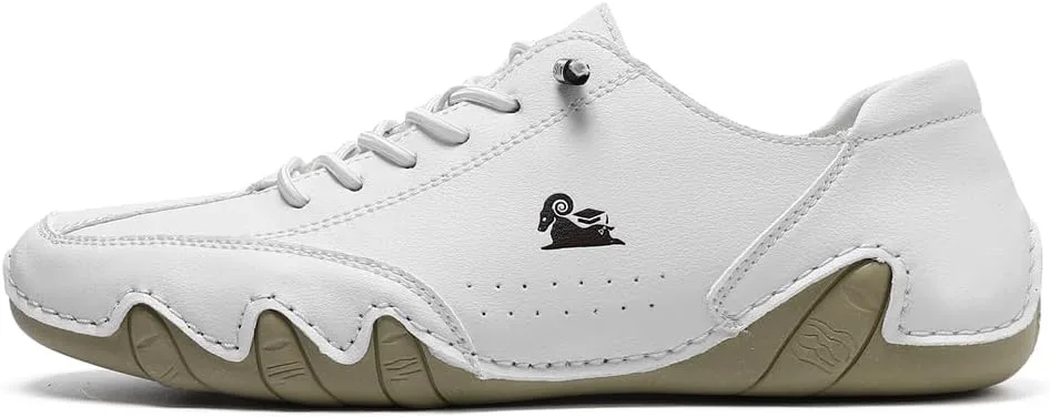 

Мужские низкие кроссовки ручной работы из водонепроницаемой кожи, мужские мягкие прогулочные туфли, мужская повседневная обувь Abborora, белый