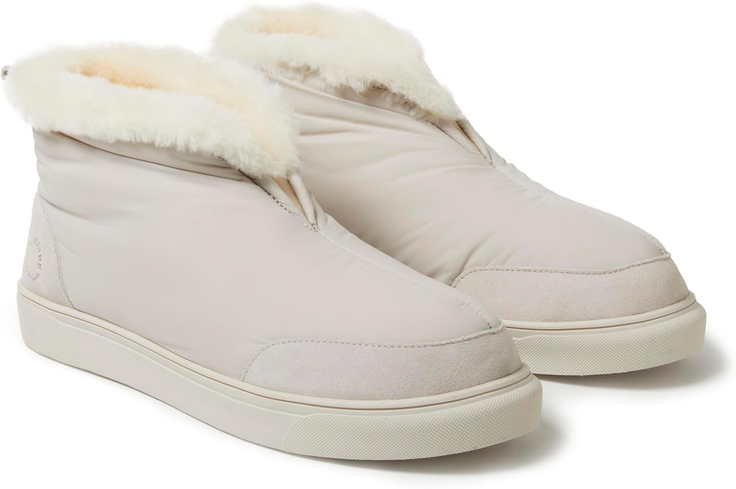 Зимние ботинки Dearfoams для мужчин Fireside из нейлона с австралийской шерстяной подкладкой, водоотталкивающие, для отдыха после зимы, Cream Linen — фото 2