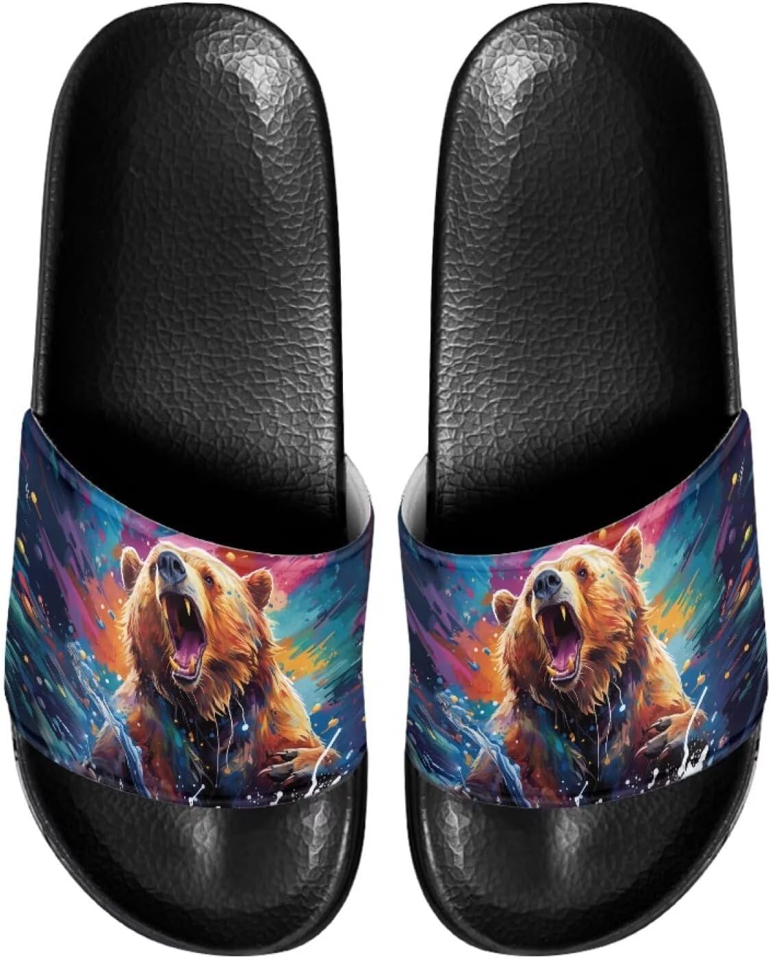 

Мужские шлепанцы Gogavesne - легкие, нескользящие, с открытым носком, быстросохнущие, подходят для ванной, плавания, пляжа и прогулок, Bear