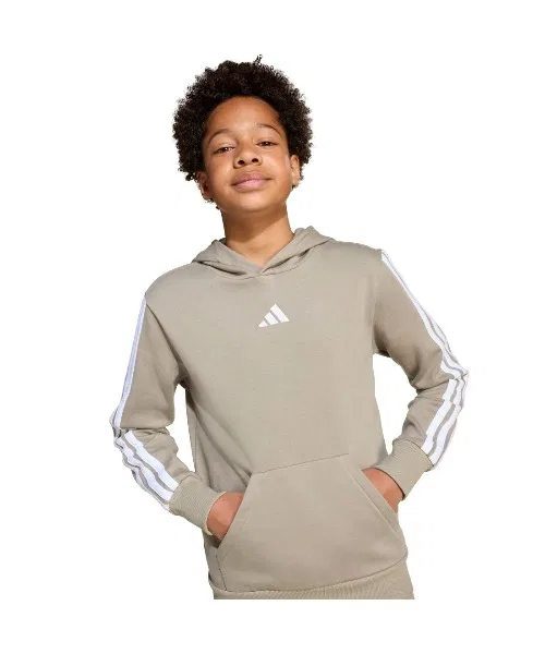 Детская кофта-худи adidas Essentials из коттона, длинный рукав, серая — фото 4