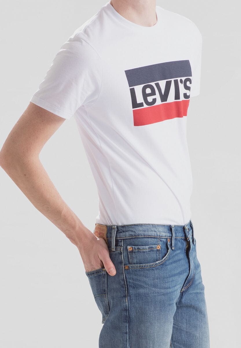 Футболка, круглый вырез, с логотипом, мужская Levi's, белый — фото 4