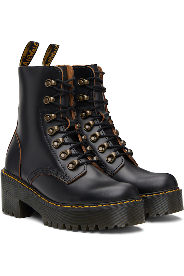 Ботинки на каблуке Leona vintage из гладкой кожи Dr. Martens, черный — фото 4