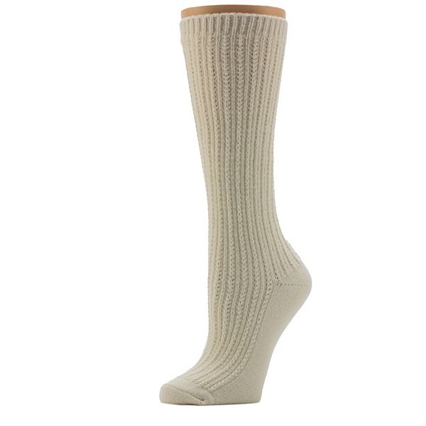 

Женские носки с цепным узором и плюшевой подкладкой Cuddl Duds, Ivory
