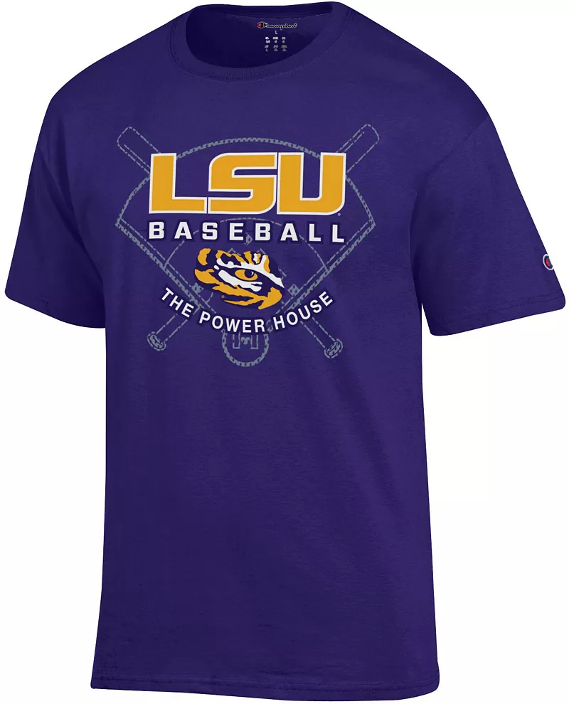 

Мужская фиолетовая бейсбольная футболка Champion LSU Tigers