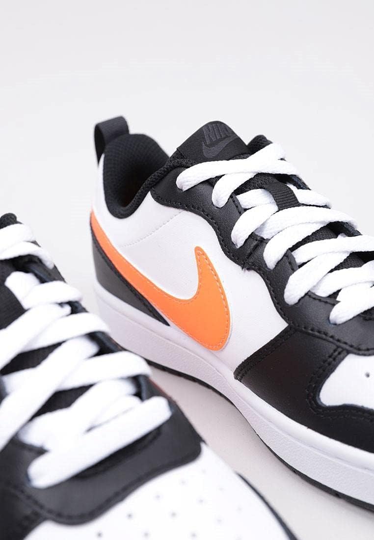 Кроссовки Nike Boys' Court Borough Low 2 (PSV) для мальчиков, белый/оранжевый/черный/серый — фото 2