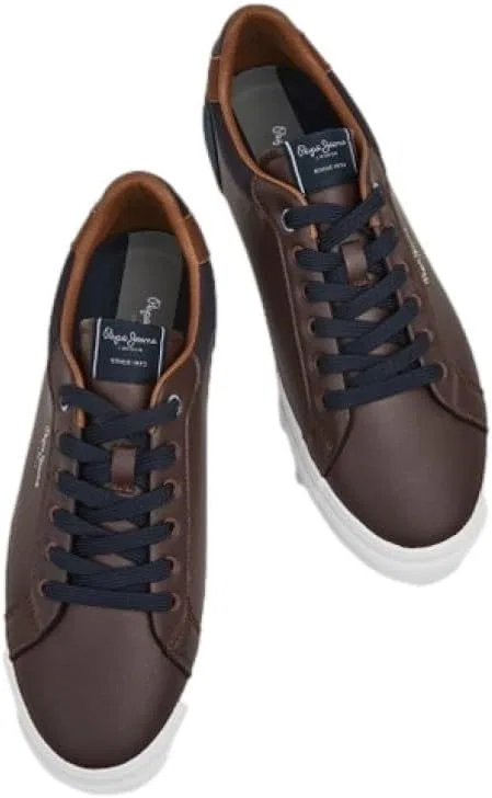 Кроссовки Pepe Jeans Kenton Court Trainers, Brown — фото 4