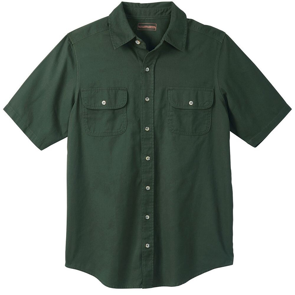 

Мужская рубашка из денима и твила с короткими рукавами Boulder Creek Kingsize Big & Tall, цвет Forest Green