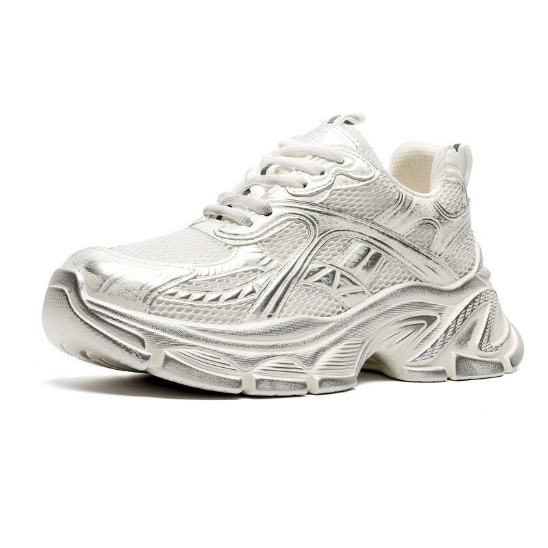 

Нескользящие дышащие низкие массивные кроссовки для увеличения роста для мужчин Violentbear, Nano White