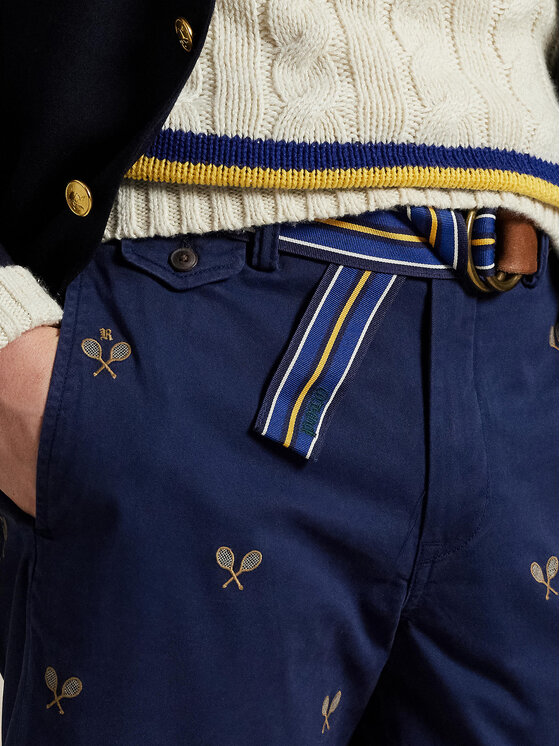 Шорты из ткани прямого покроя 710963496001 Polo Ralph Lauren, синий — фото 4