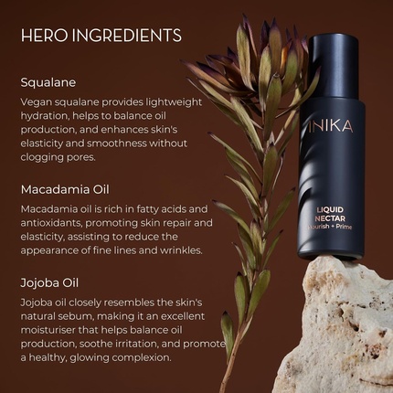 Сыворотка Inika Organic — Жидкий нектар 3 в 1 праймер для ухода за кожей и увлажняющая, 100 мл — фото 3