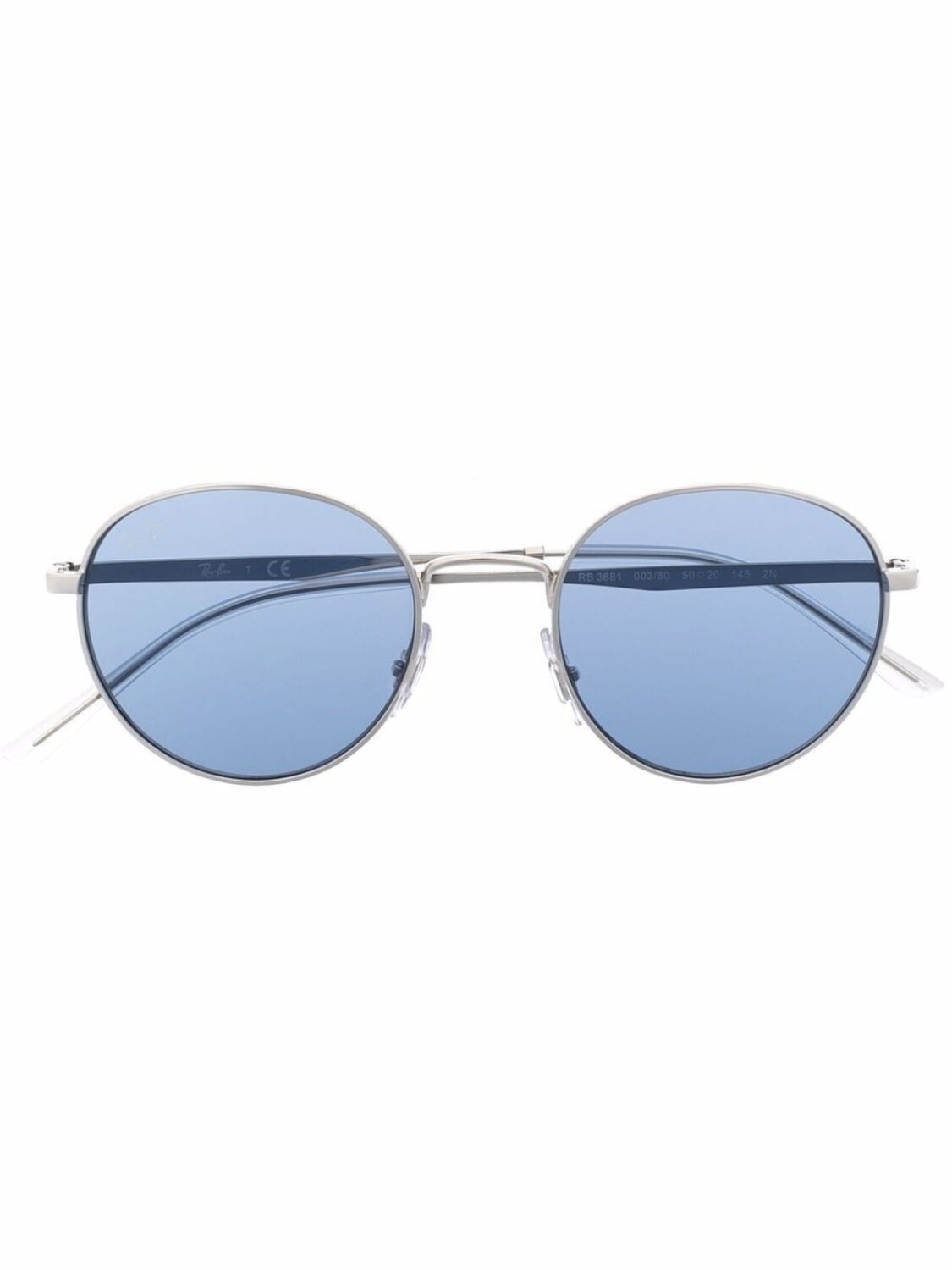 

Ray-Ban солнцезащитные очки в круглой оправе с логотипом, серебристый