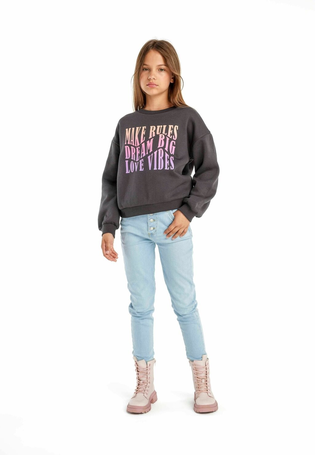 

Толстовка CREW NECK STANDARD MINOTI, цвет dark grey pink