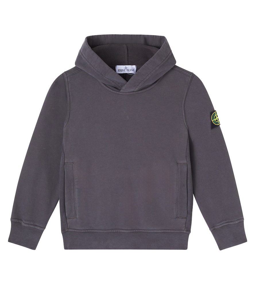 

Хлопковый худи из джерси Stone Island Junior, Charcoal