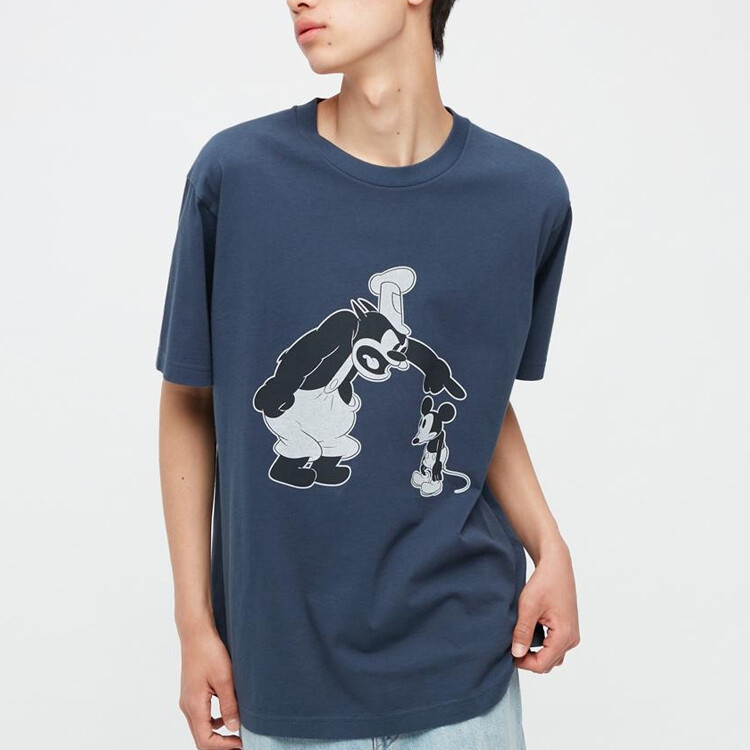 Футболка Disney X Disney Co-brand, унисекс, темно-синяя Uniqlo, синий — фото 3
