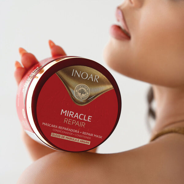 Восстанавливающая маска для сухих и поврежденных волос, 500 мл Inoar Miracle repair — фото 2