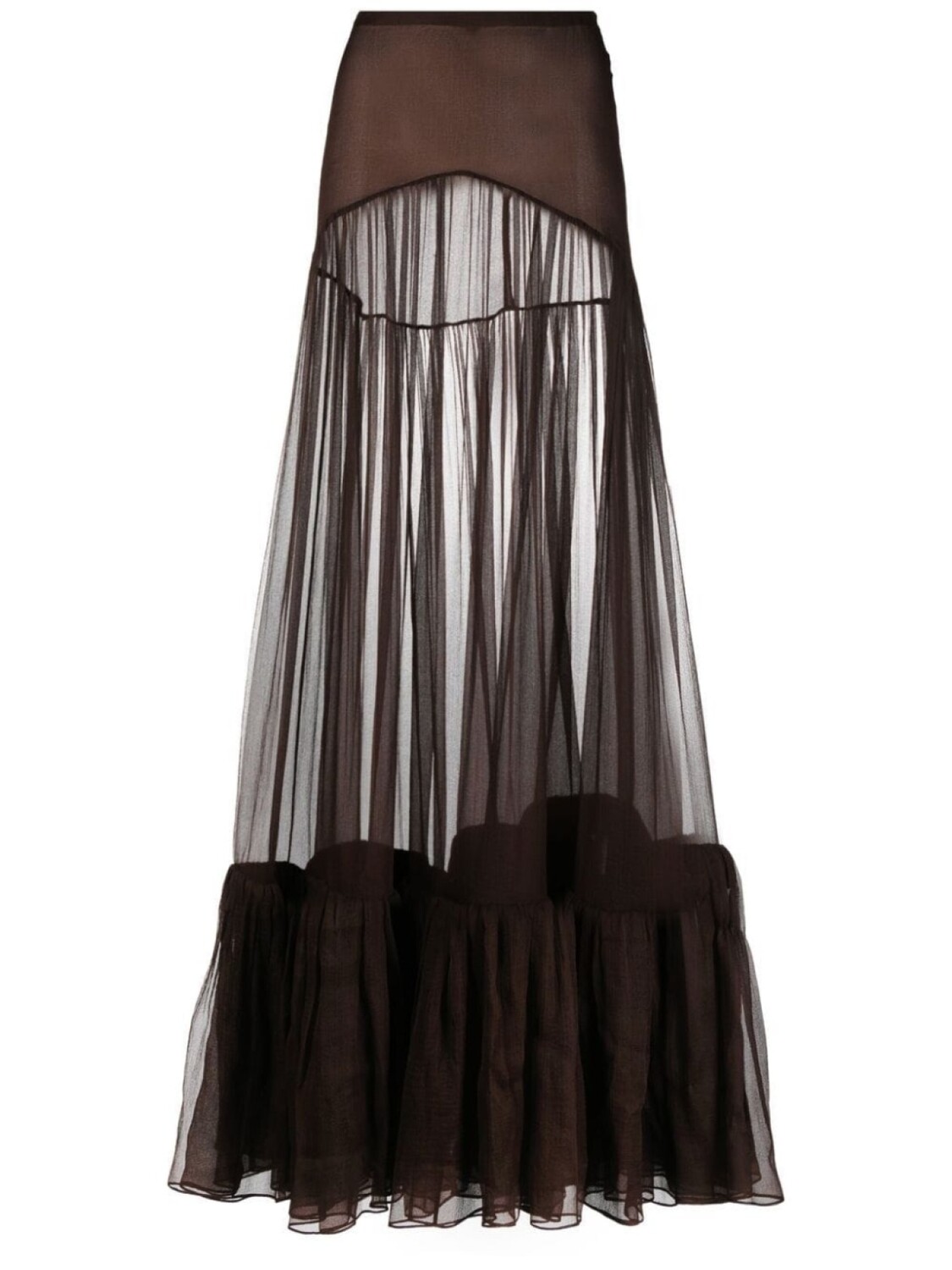 

Saint Laurent юбка макси с завышенной талией, коричневый