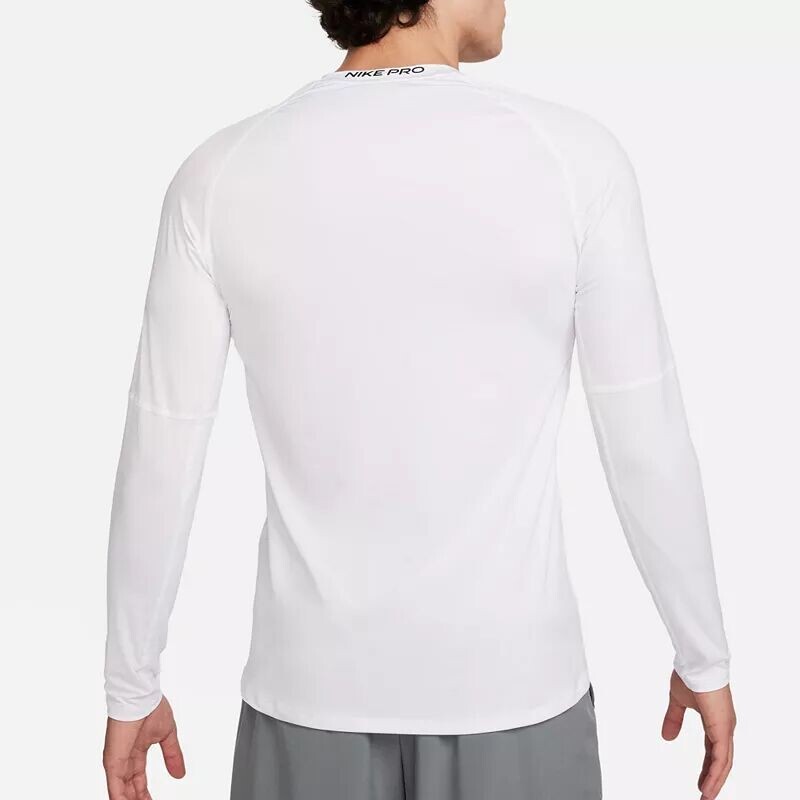Мужская тонкая футболка для фитнеса с длинными рукавами Nike Pro Dri-FIT, белый — фото 3