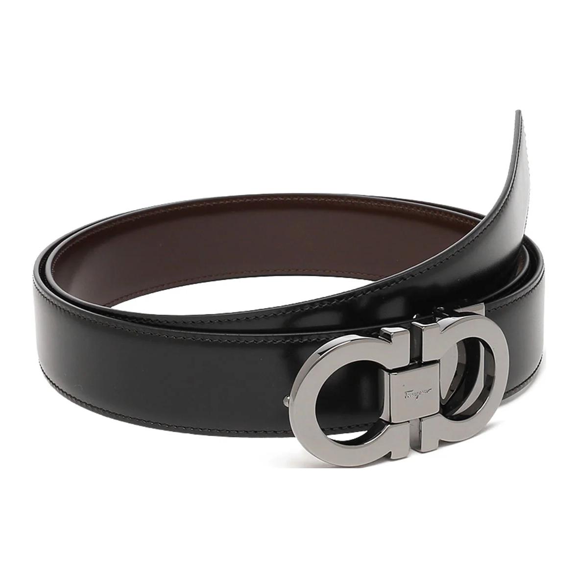 

Ремень мужской кожаный с логотипом FERRAGAMO, гладкая пряжка, черный, 3,5 см