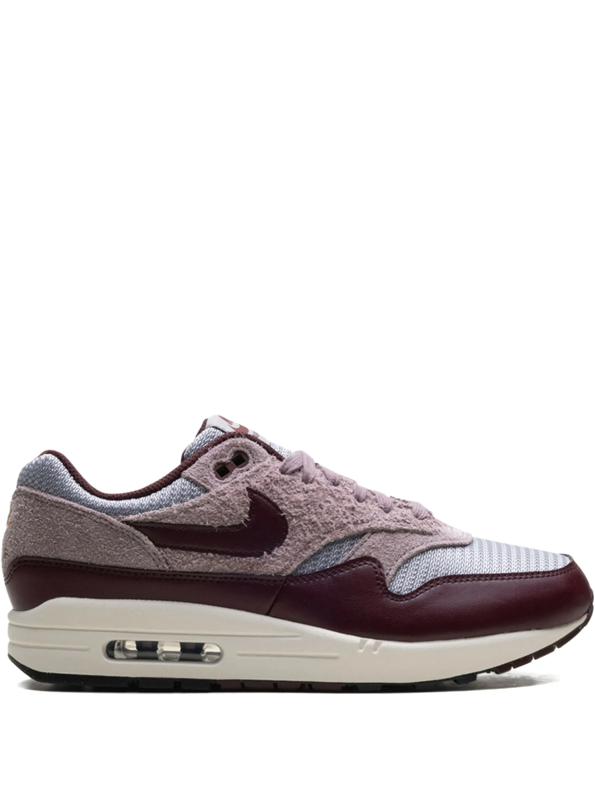 

Кроссовки Air Max 1 Essential Premium Cement Grey/Taupe Grey/Phantom/Burgundy Crush Nike, серый