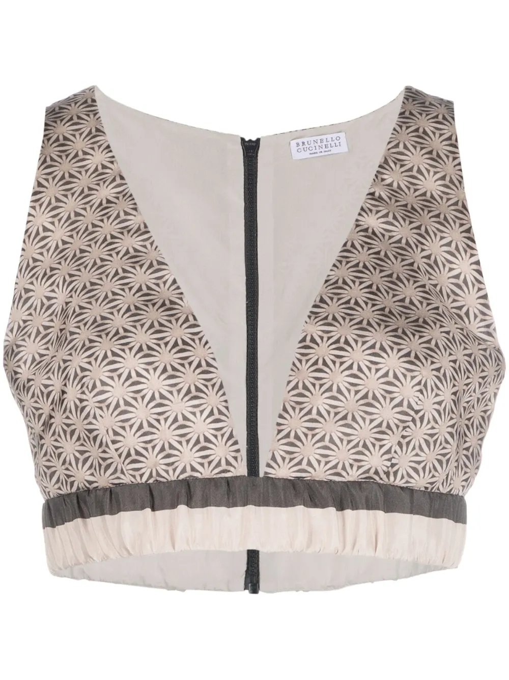 

Укороченный топ с V-образным вырезом Brunello Cucinelli, нейтральный