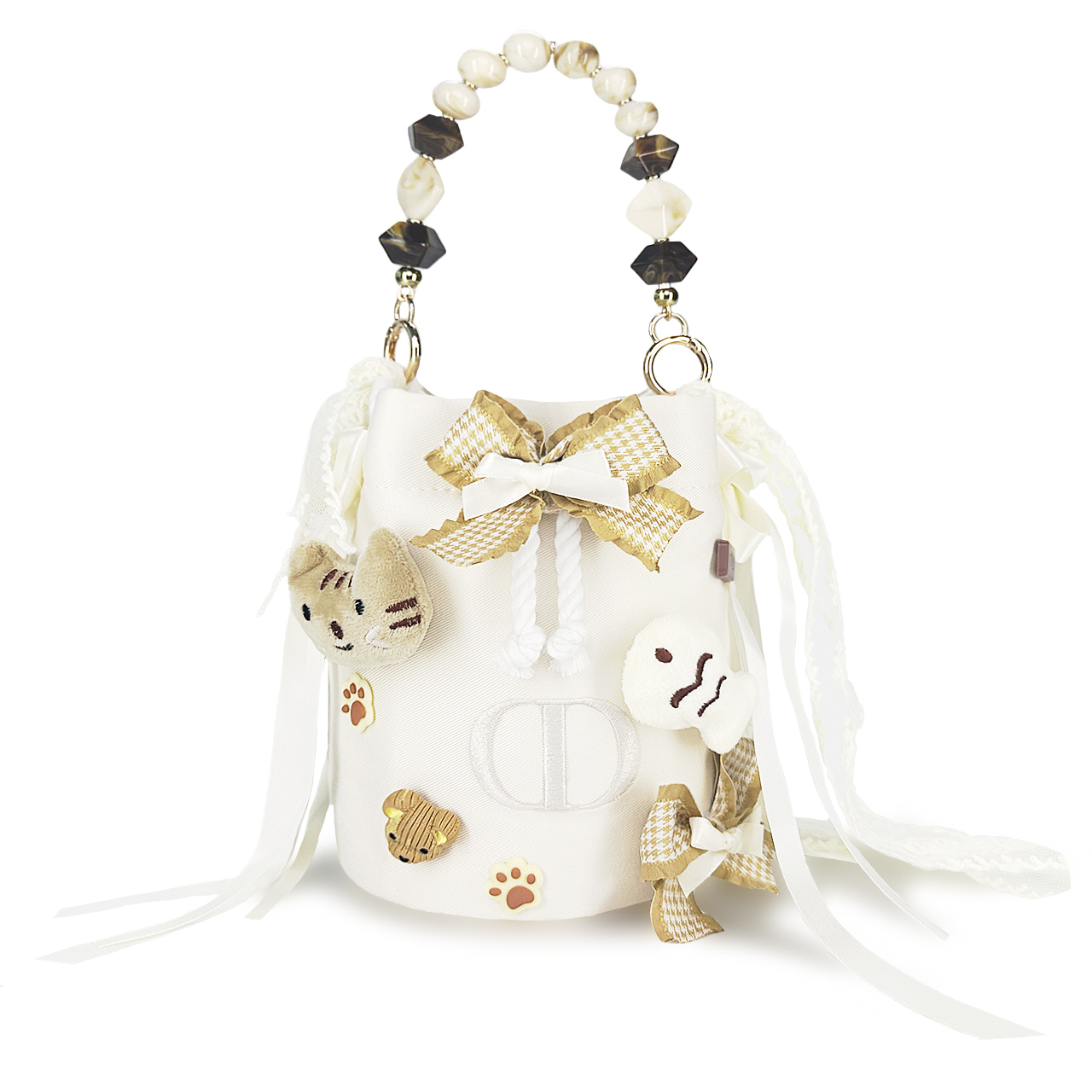 DIOR Индивидуальная косметичка Fairy Tale Wander Special Box, плюшевое детское веселье, милый мультяшный дизайн, девичьи мечты 15*17cm ecru — фото 2