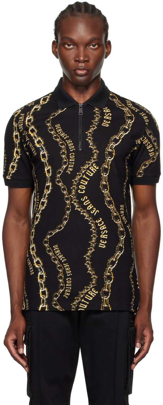 

Поло Couture с черной и золотой цепочкой Versace Jeans Couture