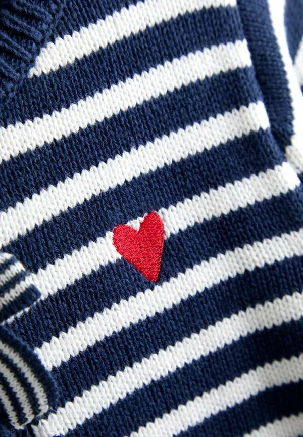 Классический кардиган в полоску с бантом спереди, прямого кроя. Jojo Maman Bébé, Navy Blue — фото 4