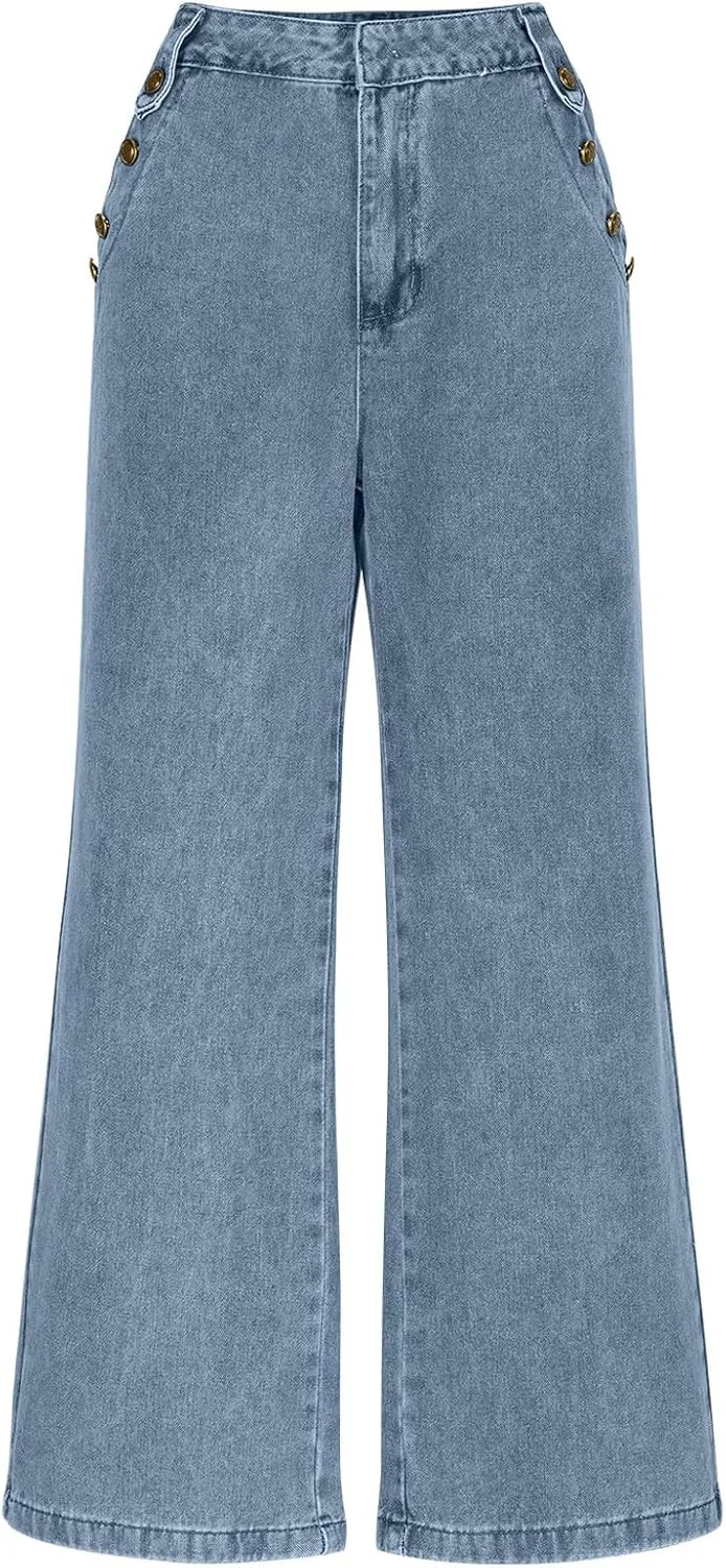 

Женские джинсы Wide Leg High Waisted Stretchy Loose