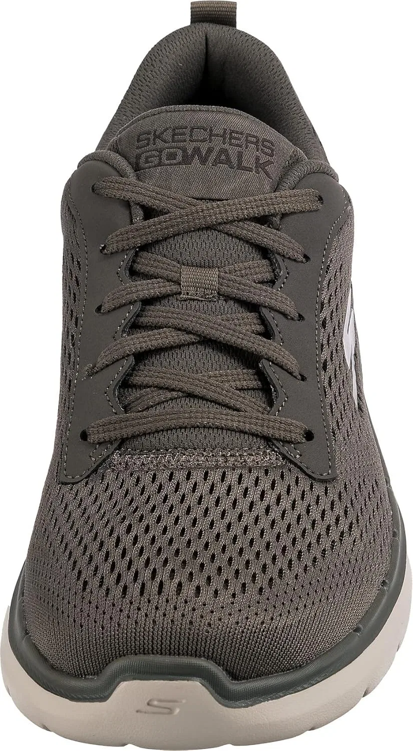 Мужские кроссовки Skechers Go Walk 6 Avalo Street для бега, Taupe Textile Synthetic — фото 3
