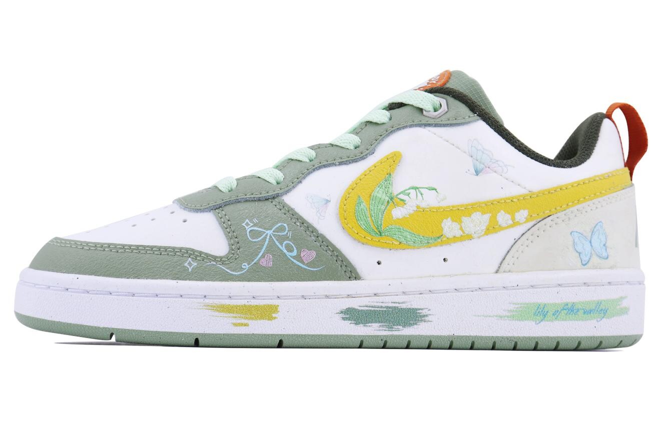 

Кроссовки Nike Court Borough Skateboarding Shoes Women's Low-top Yellow/white/green, белый/желтый/зеленый