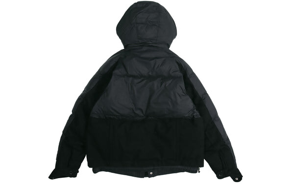 Пуховик Nike x Sacai Crossover Sports Loose Splicing hooded Down Jacket Black, черный — фото 2