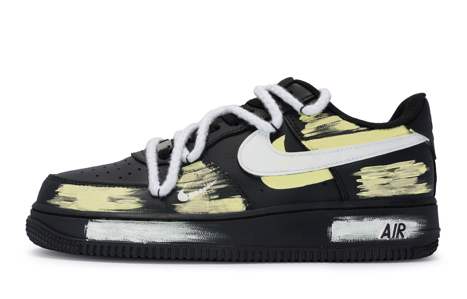 

Кроссовки Nike Air Force 1 Skateboarding Shoes Unisex Low-top Yellow, черный/желтый