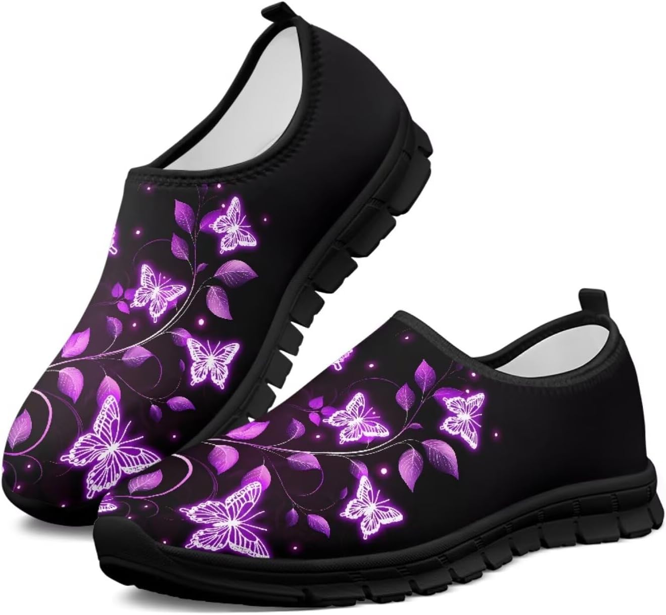 

Женские туфли-лоферы Ecaestolph Hummingbird для прогулок, с плоским носком, широким носком, кроссовки для бега, спорта и походов, фиолетовый