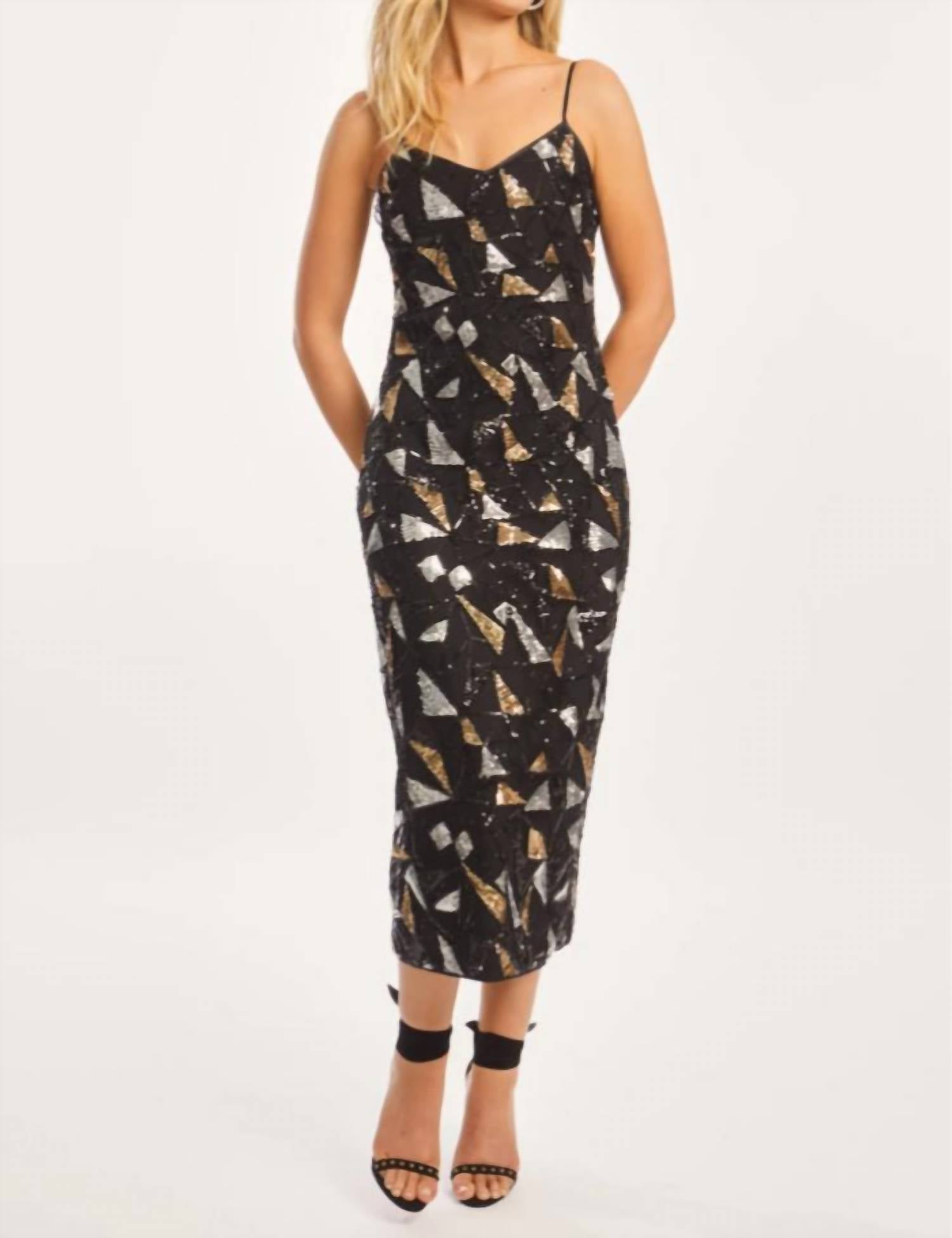 

Платье Carolta Precious Metal Geo Sequin CABALLERO, precious metal geo