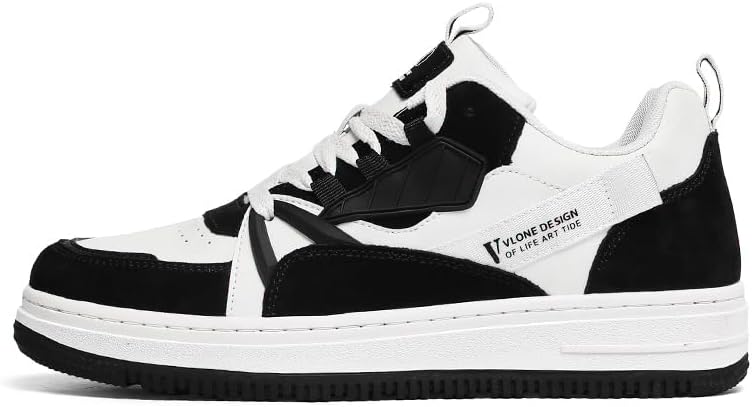 

Мужские удобные повседневные кроссовки из натуральной кожи для прогулок и скейтборда, спортивная мода Lhyxu, белый/черный