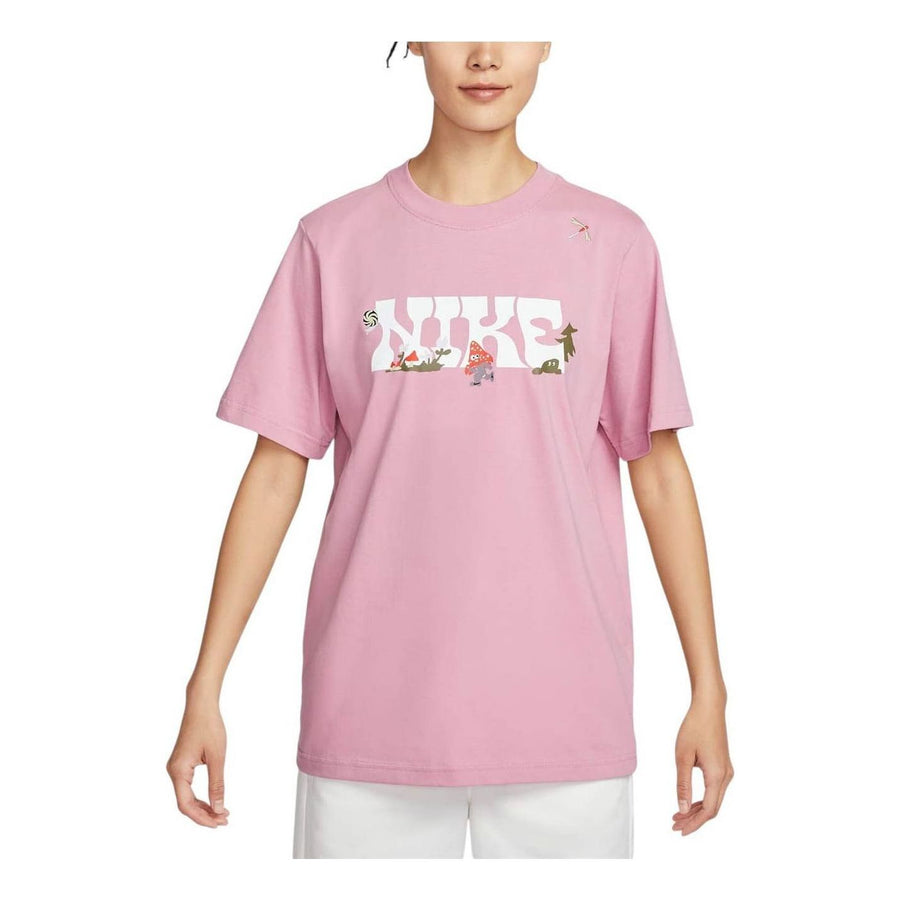 

Футболка (WMNS) Nike Sportswear Graphic T-shirt Asia Sizing 'Pink', розовый