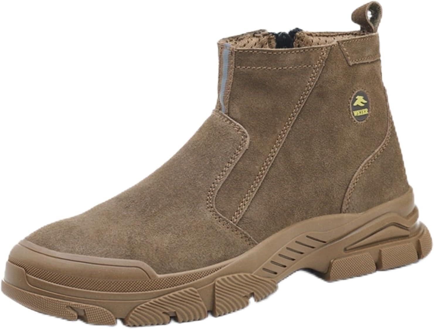 

Мужские ботинки для сварки со стальным носком и боковой молнией Yrzhgdl, коричневый