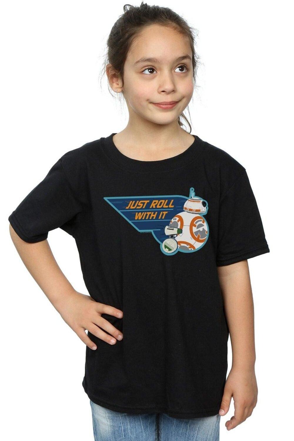 

Хлопковая футболка D-O & BB-8 Just Roll With It Star Wars, черный