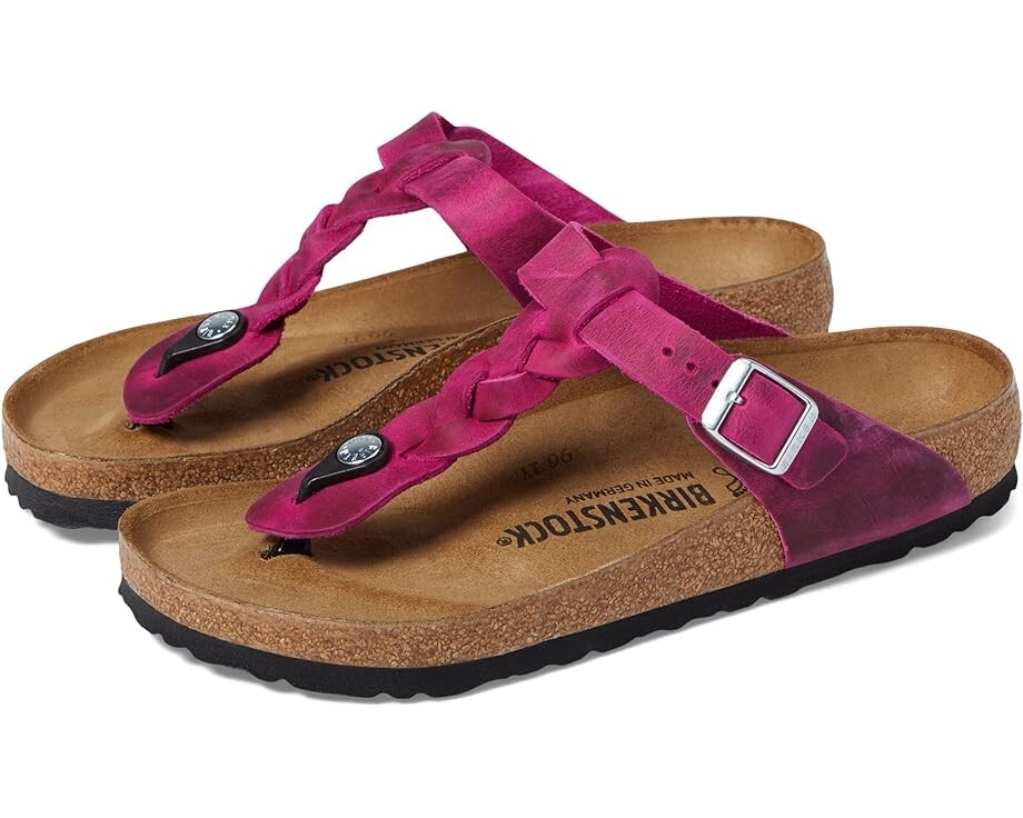 

Сандалии Birkenstock Gizeh Braided - Oiled Leather, цвет Festival Fuchsia Oiled Leather