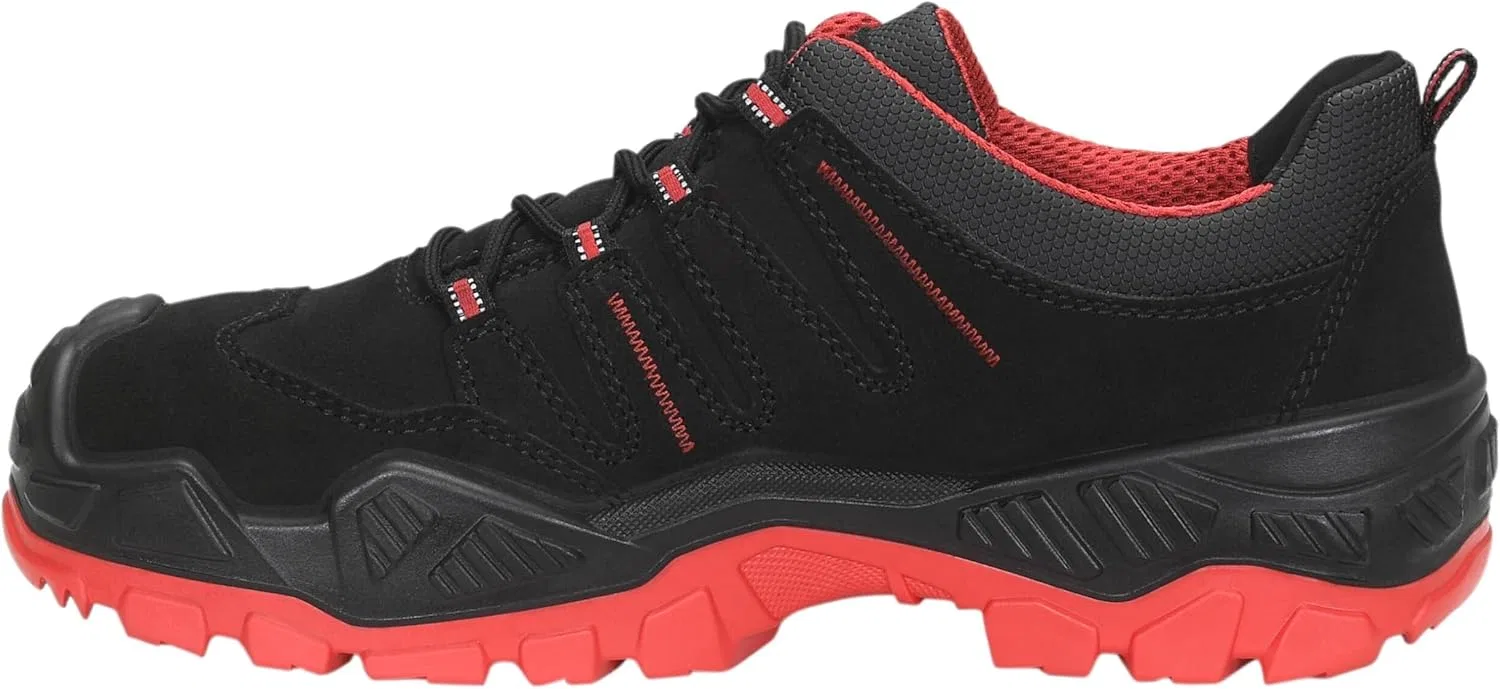 Защитные ботинки ELTEN Quentin Black-Red Low ESD S3S для мужчин и женщин, кожа/текстиль, стальной защитный носок, легкие, классический дизайн — фото 3