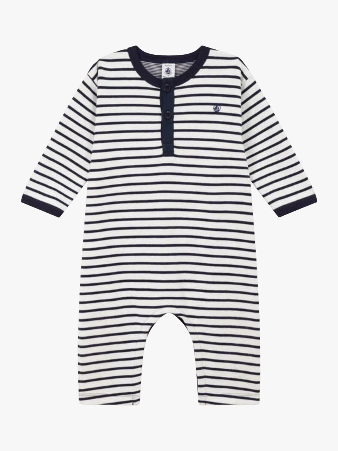 Комбинезон в полоску Baby Breton Petit Bateau, зефир/дым — фото 3