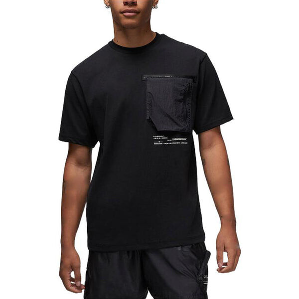 Футболка Air Jordan 23 Engineered Solid Color Pocket Round Neck Casual Short Sleeve Black, черный — фото 3