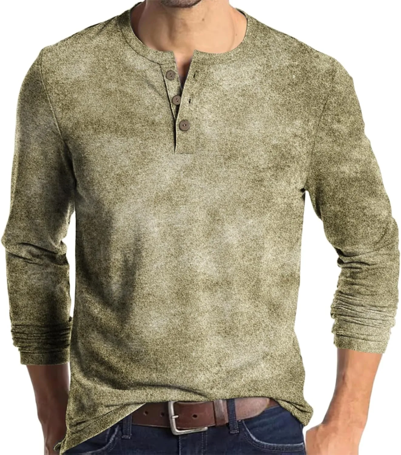 

Мужская повседневная футболка-поло Henley с принтом тай-дай и длинным рукавом, M-3XL RTRDE