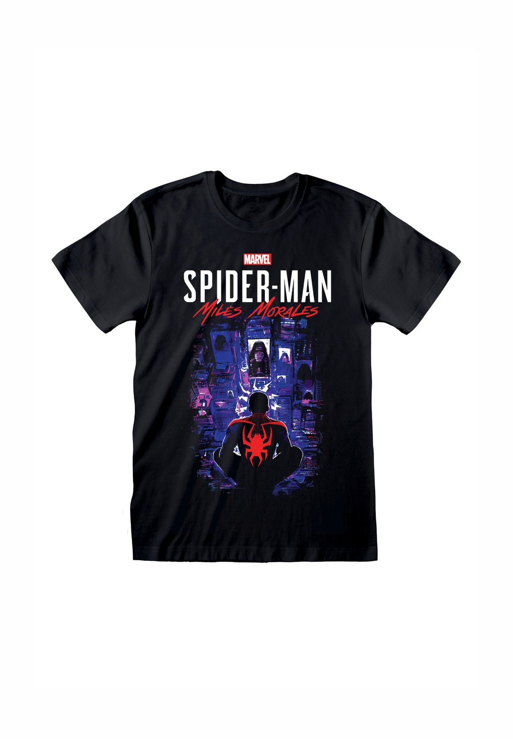 

Футболка с принтом MARVEL SPIDERMAN MILES MORALES CITY OVERWATCH Henry Tiger, черный