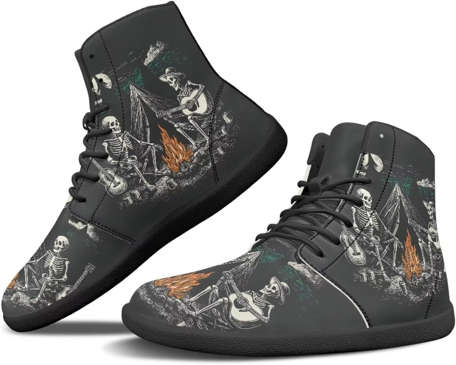 

Охотничьи ботинки Binienty Barefoot для мужчин и женщин, водонепроницаемые, из искусственной кожи, высокие, с поддержкой лодыжки, спортивная обувь, Skull Skeleton Camping